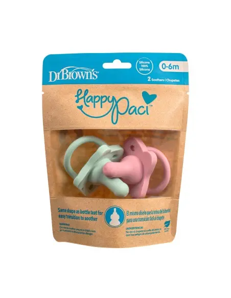 Dr Brown’s HappyPaci silicone pacifier from 0 to 6 months Pink & Green — photo 2
