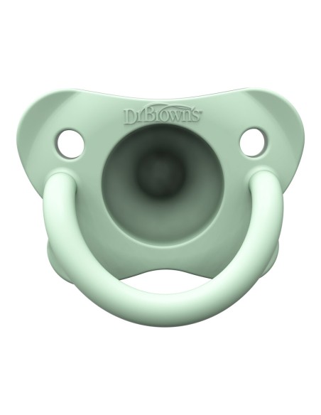 Dr Brown’s Sucette en silicone 0-6 mois HappyPaci Rose & Vert