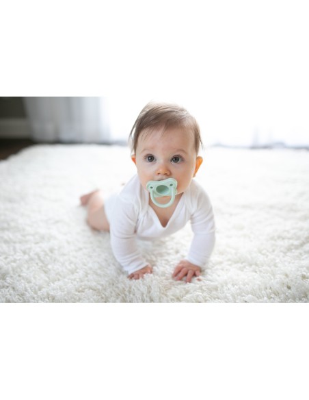 Dr Brown’s Sucette en silicone 0-6 mois HappyPaci Rose & Vert