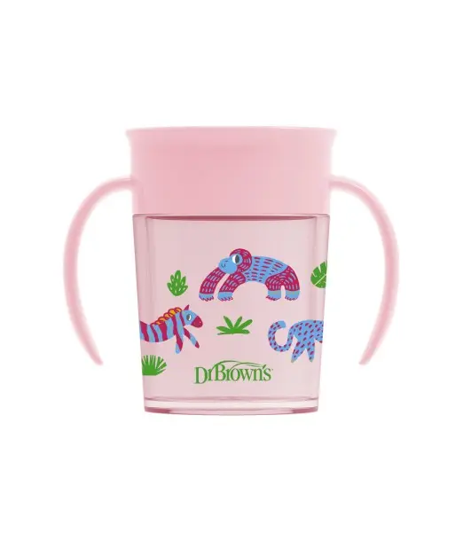 Dr Brown’s Tasse Cheers 360° Rose 200ml 6m+ Vaisselle bébé -