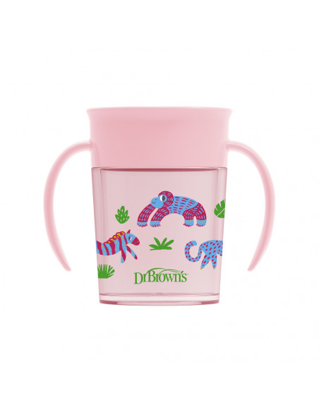 Dr Brown’s Tasse Cheers 360° Rose 200ml 6m+ Vaisselle bébé -