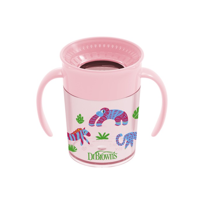 Dr Brown’s Tasse Cheers 360° Rose 200ml 6m+ Vaisselle bébé -
