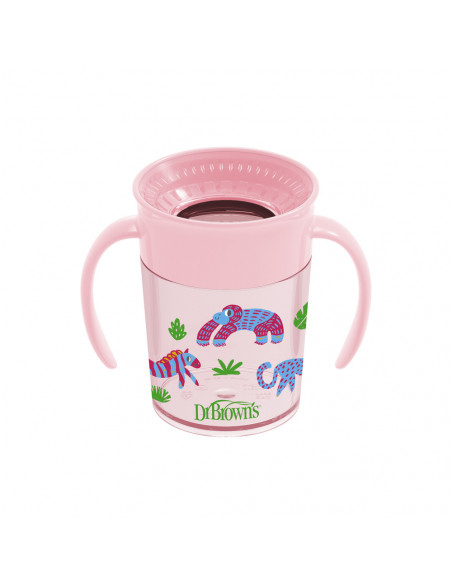 Dr Brown’s Tasse Cheers 360° Rose 200ml 6m+ Vaisselle bébé -
