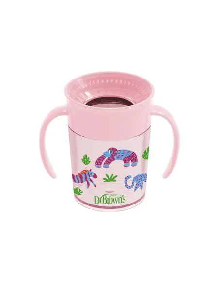 Dr Brown’s Tasse Cheers 360° Rose 200ml 6m+ Vaisselle bébé -