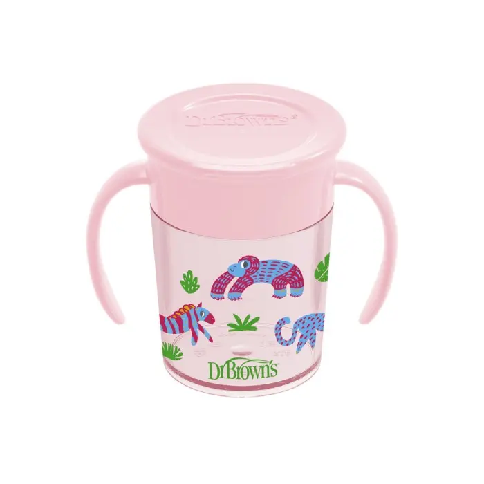 Dr Brown’s Tasse Cheers 360° Rose 200ml 6m+ Vaisselle bébé -