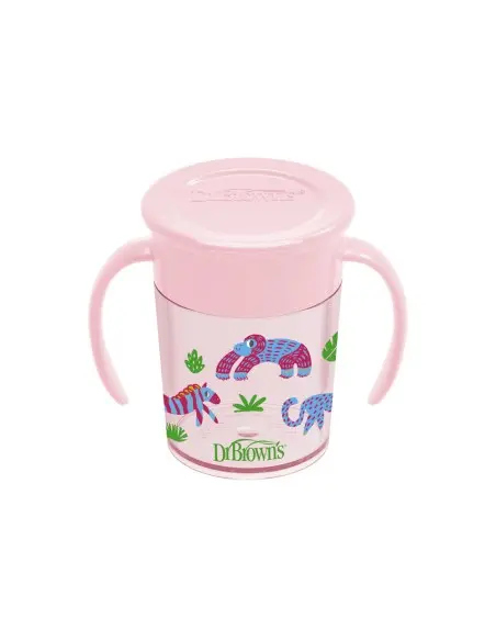 Dr Brown’s Tasse Cheers 360° Rose 200ml 6m+ Vaisselle bébé -
