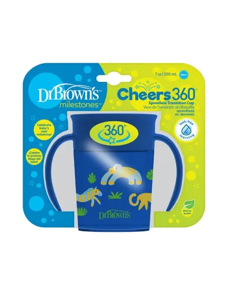 Dr Brown’s Tasse Cheers 360° Bleu 200ml 6m+ Vaisselle bébé -