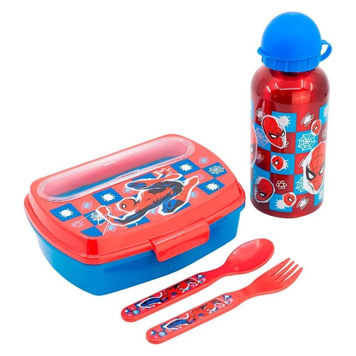 Lunch box + Couverts + Gourde en inox Spider Man Repas - Maroc