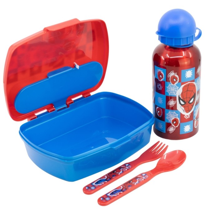 Lunch box + Couverts + Gourde en inox Spider Man Repas - Maroc