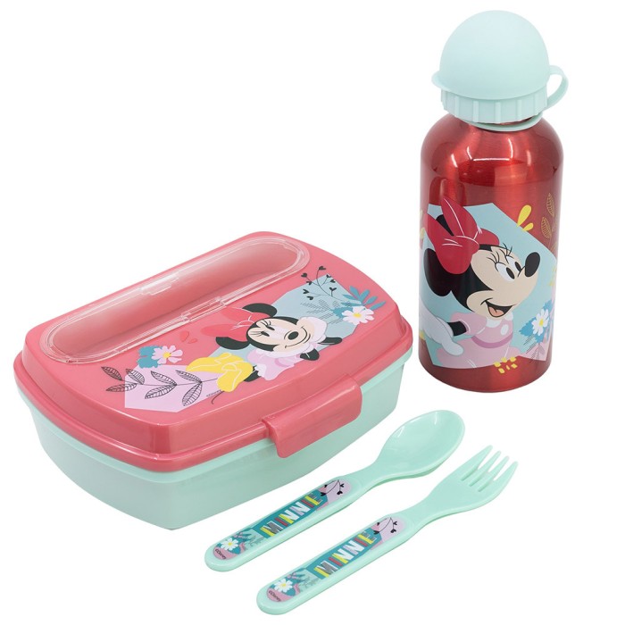 Lunch box + Couverts + Gourde en inox Minnie Mouse Sac à langer