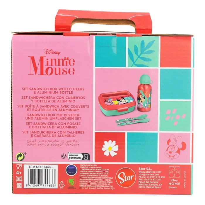 Lunch box + Couverts + Gourde en inox Minnie Mouse Sac à langer