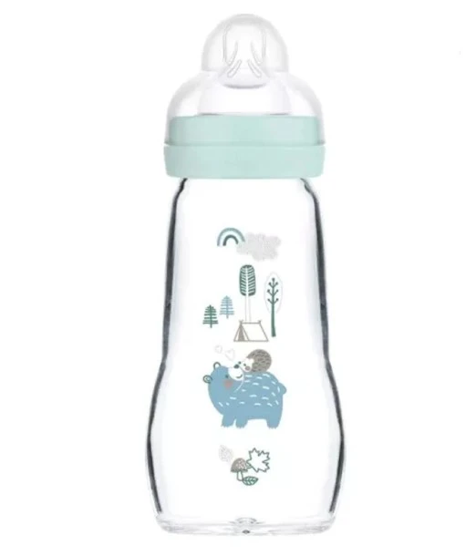 MAM glass baby bottle 260 ml Blue