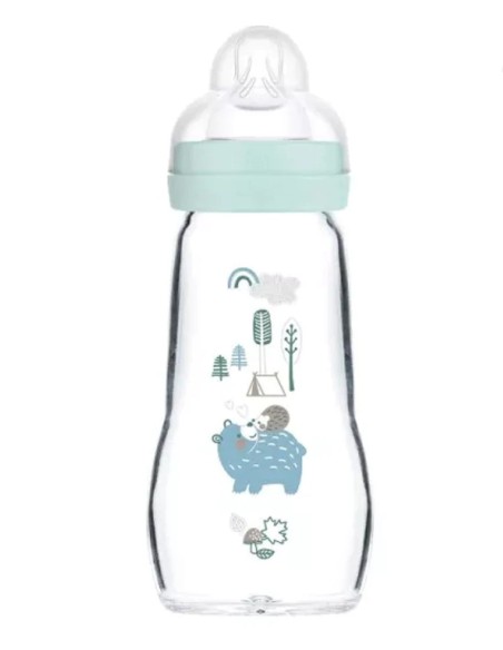 Biberon Mam en verre 260ml Bleu Biberon & Accessoires - Mam