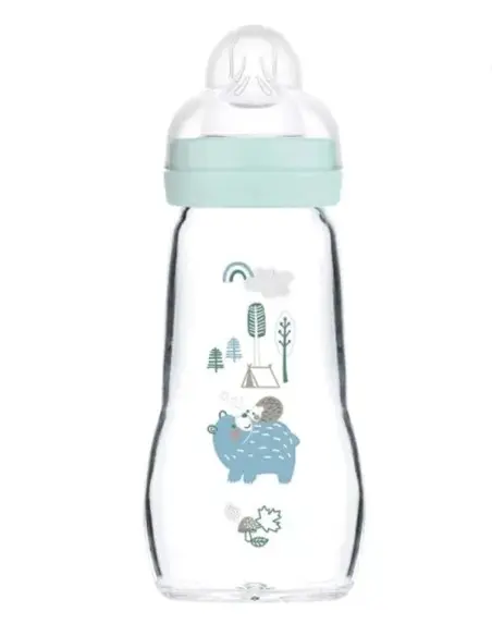 MAM glass baby bottle 260 ml Blue