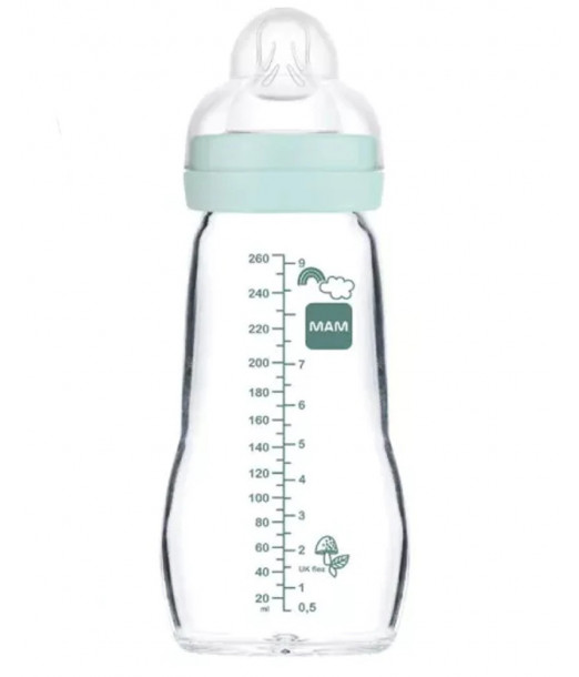 Biberon en verre Feel Good Mam 260ml Bleu, Univers Bébé Puériculture Maroc 2