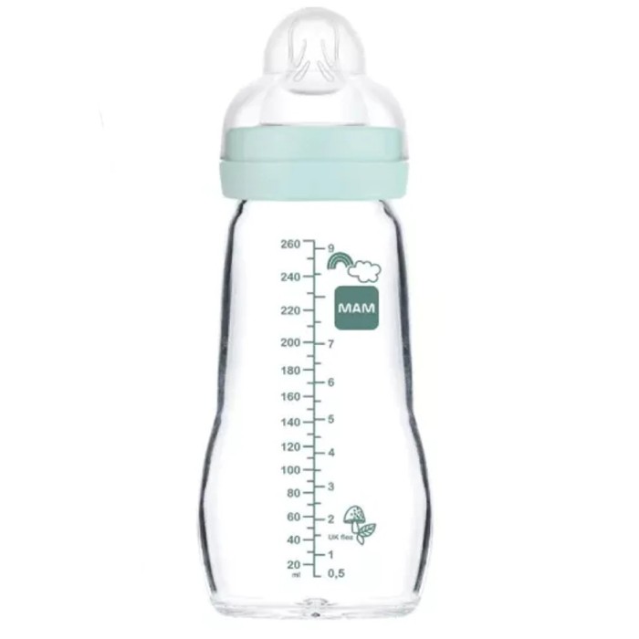 Biberon Mam en verre 260ml Bleu Biberon & Accessoires - Mam