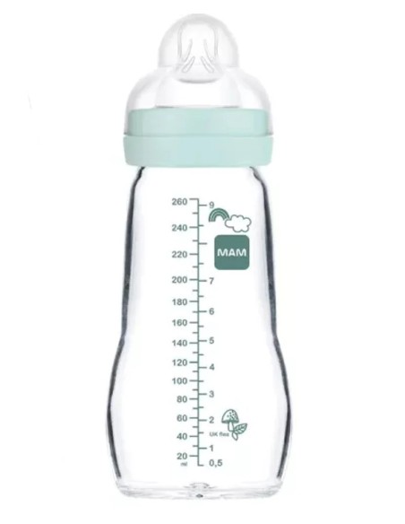 Biberon Mam en verre 260ml Bleu Biberon & Accessoires - Mam
