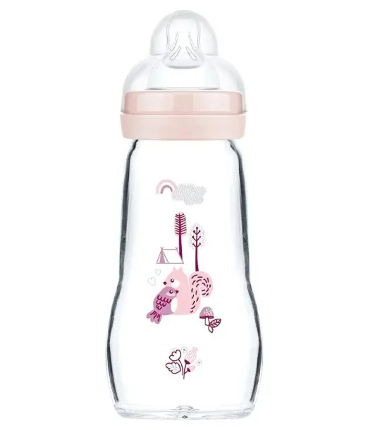 Biberon Mam en verre 260ml Rose Biberon & Accessoires - Mam