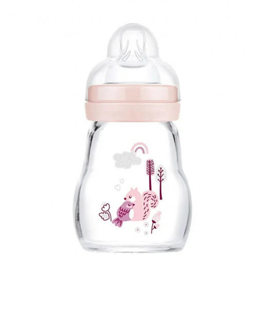 Biberon en verre Feel Good Mam 170ml Rose, Univers Bébé Puériculture Maroc