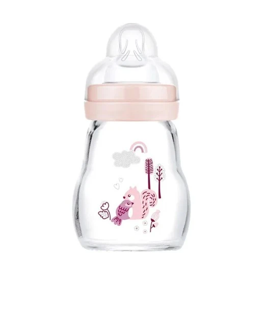 MAM glass baby bottle 170 ml pink