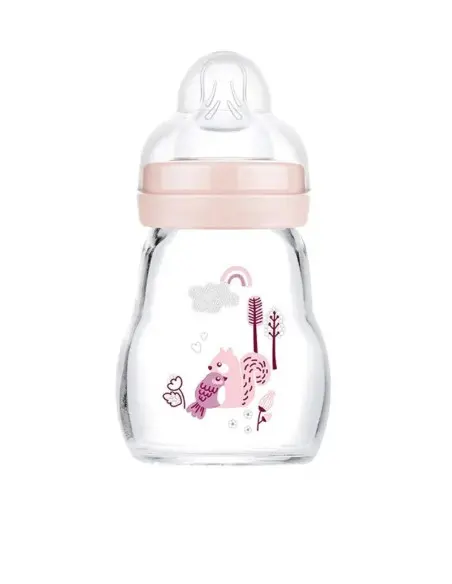 MAM glass baby bottle 170 ml pink
