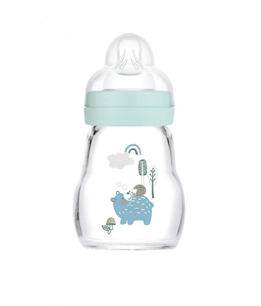 Biberon en verre Feel Good Mam 170ml Bleu, Univers Bébé Puériculture Maroc