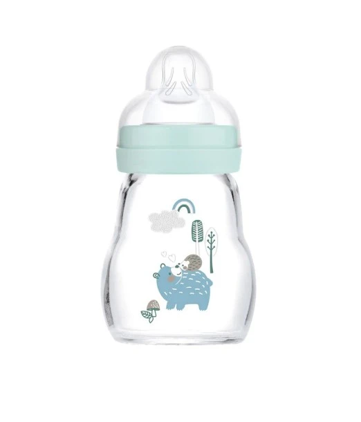 MAM glass baby bottle 170 ml blue