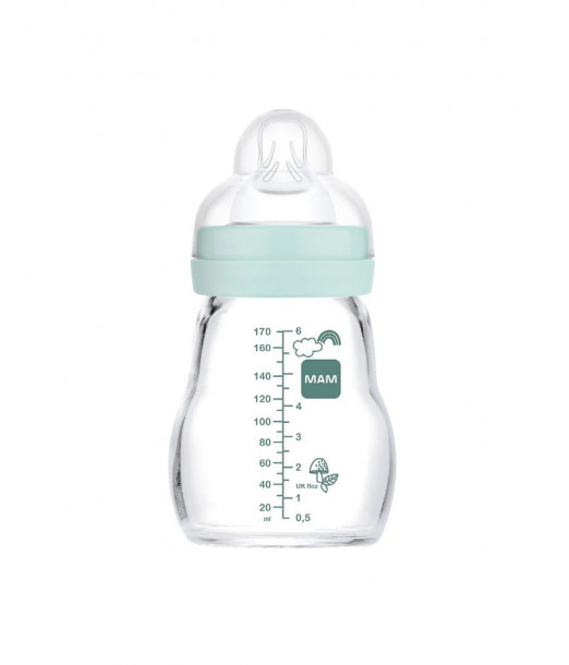 Biberon en verre Feel Good Mam 170ml Bleu, Univers Bébé Puériculture Maroc 2