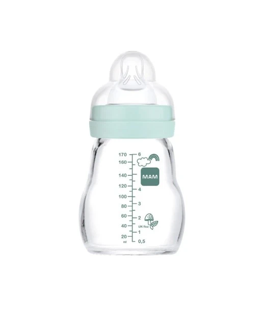 MAM glass baby bottle 170 ml blue 2