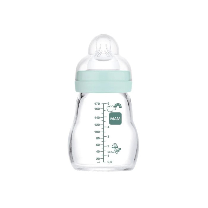 Biberon Mam en verre 170ml Bleu dans Biberon & Accessoires chez Baby And Mom Maroc
