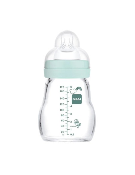 Biberon Mam en verre 170ml Bleu dans Biberon & Accessoires chez Baby And Mom Maroc