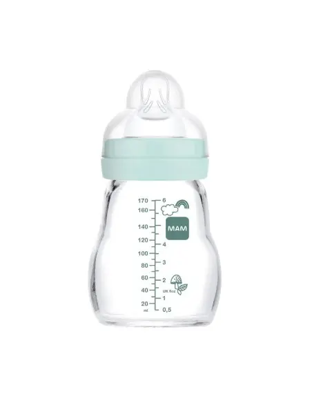 MAM glass baby bottle 170 ml blue — photo 2