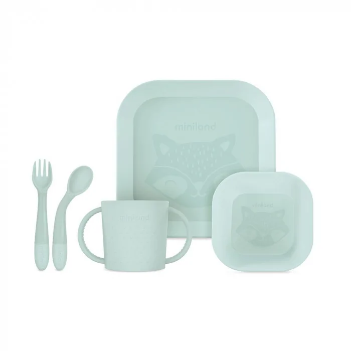 Miniland set de repas carré menthe 0 mois + Vaisselle bébé -