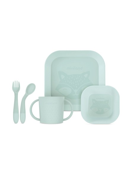 Miniland set de repas carré menthe 0 mois + Vaisselle bébé -