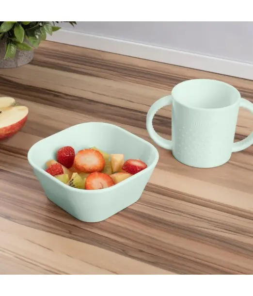 Miniland set de repas carré menthe 0 mois + Vaisselle bébé - 2