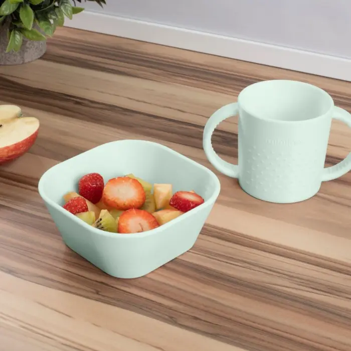 Miniland set de repas carré menthe 0 mois + Vaisselle bébé -