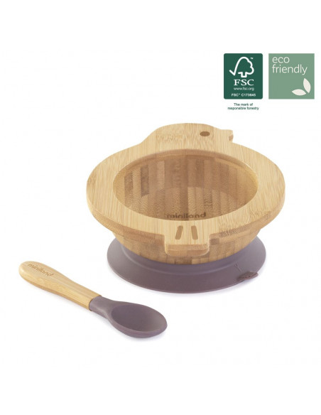 Miniland bol en bois Poussin 0 mois + Vaisselle bébé -