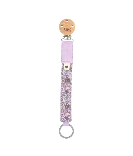BIBS braided pacifier clip Violet Sky/Mauve 2