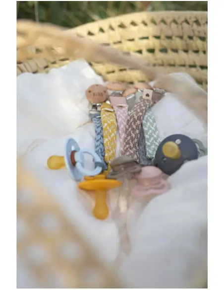 Attache-Sucette Tressée BIBS Blush / Ivory Sucettes - BIBS