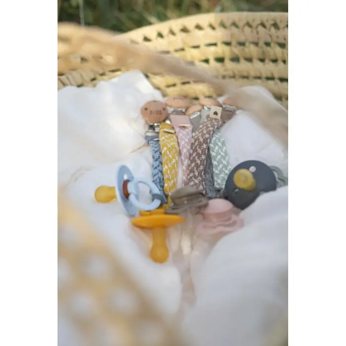 Attache-Sucette Tressée BIBS Baby Blue / Ivory Sucettes - BIBS