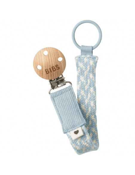 Attache-Sucette Tressée BIBS Baby Blue / Ivory Sucettes - BIBS