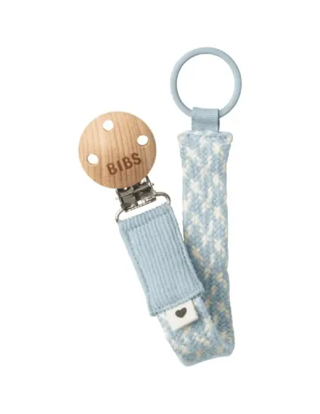 Attache-Sucette Tressée BIBS Baby Blue / Ivory Sucettes - BIBS