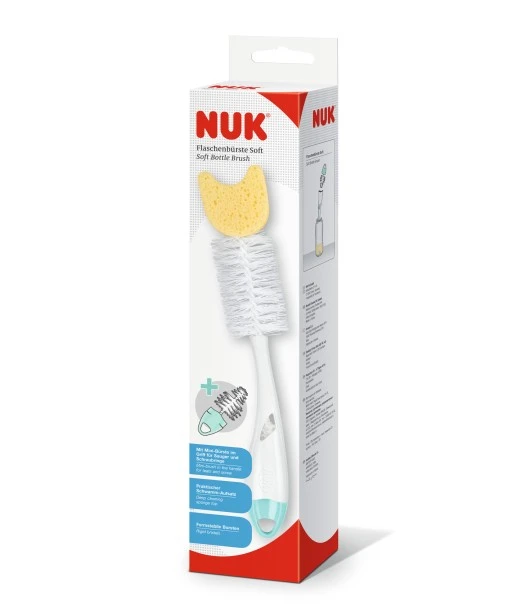 NUK 2-in-1 bottle brush with sponge tip 2