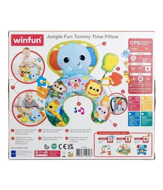 Winfun Coussin Animaux de la Jungle 12m+ Tapis d'éveil -