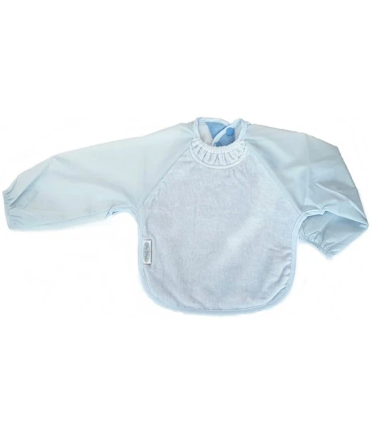 Blue long-sleeved bib 6m+