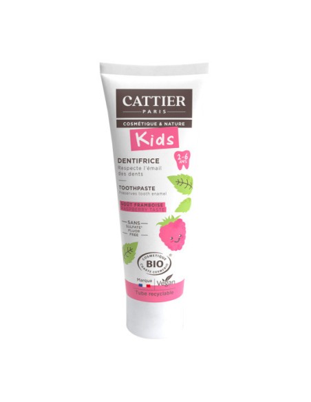 Cattier Dentifrice 2-6 Ans Goût Framboise dans Dentifrice chez Baby And Mom Maroc