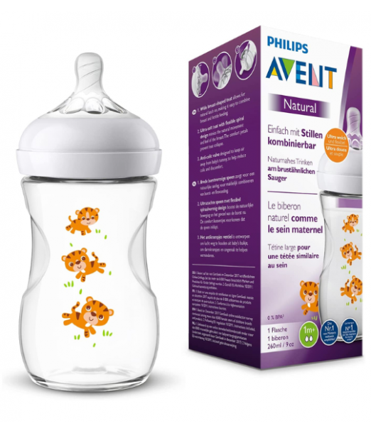 Biberon Avent Natural 260ml Tigre, Biberon & Accessoires - Puériculture Maroc