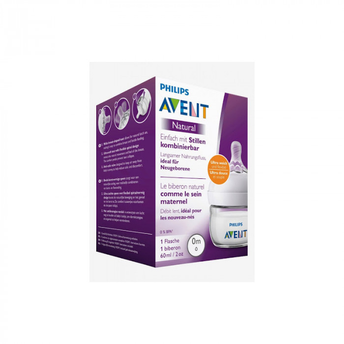 Biberon Avent Natural 60ml 0m+ dans Repas chez Baby And Mom Maroc