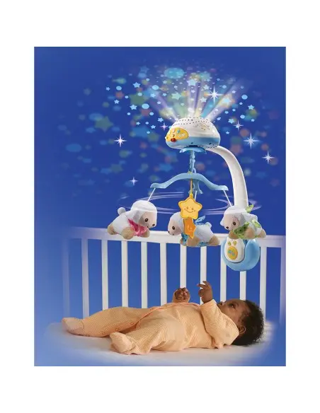 VTECH Lumi Mobile Compte-Moutons Bleu 0-3 mois Veilleuse