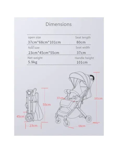 Baby Stone Poussette Valise Gris 0-3 ans Poussette - Maroc